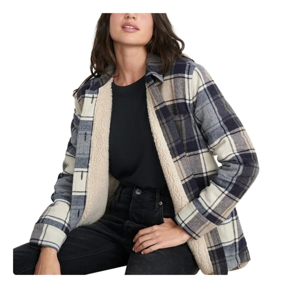 Jenni Kayne Wool Blend Plaid Sherpa Farmhouse Shirt Jacket, Size XL